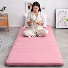 可折疊單人學生宿舍睡墊軟墊, 粉色【升級款 特厚5CM 柔軟舒,60x120cm【幼兒園床】防滑不塌