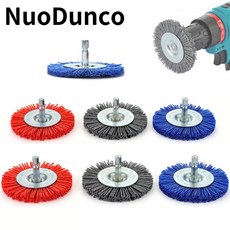 나일론 연마 브러시 그릿 80120240 플랫 연마 휠 브러시 14 드릴 로타리 도구 용 생크 녹부식페인트 제거, [05] Red 50mm