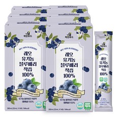 착한푸드 레오 유기농 블루베리 착즙 100% NFC 블루베리즙, 6개, 280g
