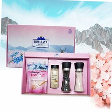 히말라야 핑크솔트 통후추 함초소금 혼합 조미료 명절 답례품 선물 세트 4종 통후추그라인더, 1세트