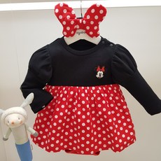 아가방 50% 봄 베이비페어! 디즈니베이비 미니마우스 유아 바디슈트 리본헤어밴드도 같이 유아 우주복! 예쁜 원피스 입은듯 깜찍해서 신생백일복 /쇼핑백 포장없어요 별도