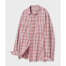 매장정품 굿라이프웍스 GLW 오버핏 투 포켓 체크 셔츠 핑크 GS01PI 142960