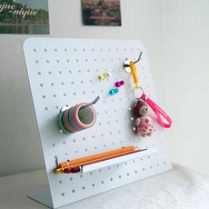 심플 스탠드 타공게시판 W 테이블 책상 문구 소품걸이 고리 거치대 보드판 메모홀더 타공보드 타공스탠드 타공선반 열쇠걸이