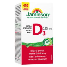 자미에슨 비타민 D3 2병 x 365정 Jamieson Vitamin D3 2500IU 2 x 365 Tablets, 1개, 450정