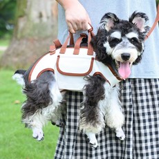 융풍 반려동물 백팩 강아지 외출 휴대용 가방 야외 애완동물 고양이 가방 통기성 반려동물 손잡이형 원숄더 멀티백, 1, 베이지색