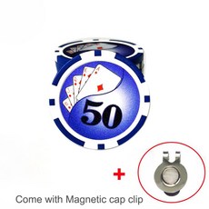 표준 모자 클립이 있는 골프 공 마커 마그네틱 합금 마커 골프 액세서리 포커 번호 1 개 신제품, 50, 한개옵션1