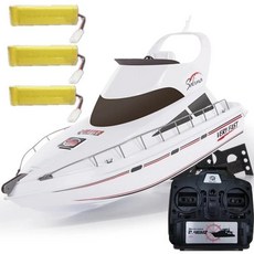 대형 고속 요트 무선 제어 로얄 외관 듀얼 모터 낙하 방지 원격 보트, 1개, 3. boat 3 battery