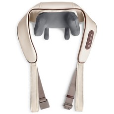 무선 온열 목 어깨 마사지기 3D 텐션 안마기 승모근 지압기 허리 마사지기, 베이지, 1개