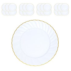 생활의차이 웨이브 골드림 플라스틱 접시 플레이트 19cm, 4세트, 6개