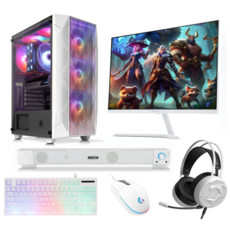 [쏘이지컴] 조립 컴퓨터 조립PC 게이밍 고사양 게임용 본체 풀세트 본체 롤 오버워치 메이플 배틀그라운드 팰월드 디아블로 피파 로아 마인크래프트 로블록스 호라이즌 컴퓨터본체, TYEP A 풀세트, WIN11 Pro, 500TB, 32GB, 화이트