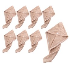 LivingJun 乾髮毛巾, 2號 棕色, 8條