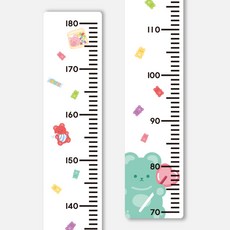 루키마켓 북유럽 디자인 유아 아이 어린이 키재기자, 4.민트젤리