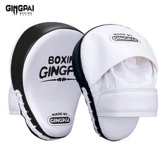GINGPAI 복싱 핸드미트 고밀도 쿠션 충격흡수 PU 소재 스파링 훈련용 핸드타겟 HLSB, 1개, 07.화이트&블랙