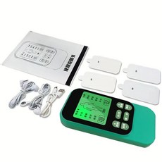 多功能EMS加熱雙通道全身經絡脈衝理療儀, 1019綠色-全屏數顯款,英文