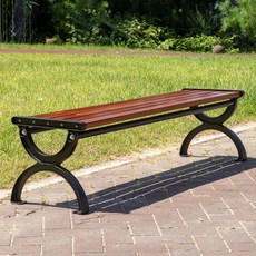 루미노 평벤치 목재 알루미늄 공원 학교 아파트 야외벤치 156cm, 월넛(156cm)