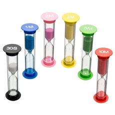 레몬글라스 타이머 이중구조 모래시계 6종 세트, 모래시계 6종 1세트