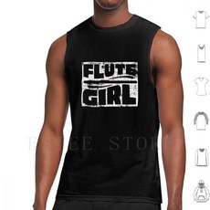 플루트 탱크 조끼 가로 악기, 1개, 2. M-Sleeveless-Black, F. L