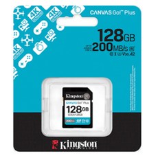 金士頓 Kingston Canvas Go! Plus SD 記憶卡 SDG4 適用於4K, 1個, 128GB, 128GB