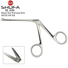 SHUFA 슈파 노예스 마이크로 이어 포셉 8cm (이물겸자 / 악구겸자 / Noyes Alligator Ear Forceps), 1개, SH010-001