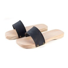 숯가마 나막신 꽃탕 나무 빅사이즈 슬리퍼 빈티지 남자 블랙 밑창 없음