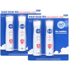 니베아 데오드란트 스프레이형 200ml 드라이콤포트, 400ml, 2개