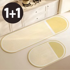 [1+1] 앤시오 빨아쓰는 주방 규조토 발매트 세트, B타입