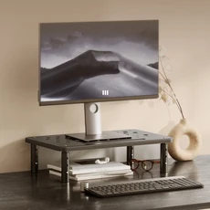 조정 가능한 컴퓨터 모니터 스탠드 높은 시야각 홀더 스트레스 릴리프 데스크탑 크리 에이 티브 스토리지, 01 Black