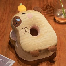 귀여운 동물 디자인의 편안한 낮잠 베개 사무실 디자인 인체공학적 지지 머리 목 플러시 소재, 불교 라텍스 낮잠베개-오렌지