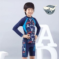 아기 수영복 반팔 래쉬가드 네이비 수모 포함 crm*2969QQ