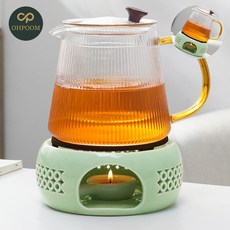 [픽앤] 보온 온도유지 고체연료워머 도자기 티워머 민트 블랙