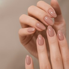 단색 풀컬러 커피 베이지 누드 브라운 피부색 붙이는 네일팁, 1개, 모브A158