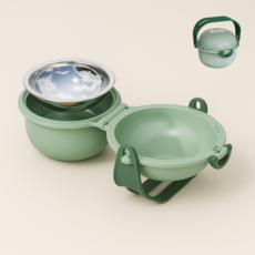 JEN캠핑보울 반려동물 휴대용 접이식 식기, 1개, 세이지 그린