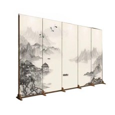 차례상 병풍 제사 민화 접이식 가벽 인테리어 파티션 제례 전통 스크린 칸막이, B. 화이트