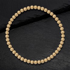 에바주얼리 14k Gold Filled Plating 로즈골드 통통 레이어드 금 볼 팔찌