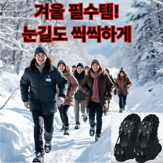 애스퓨 간편한 휴대용 아이젠 미끄럼방지 등산용, 블랙