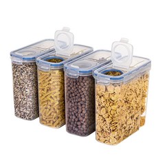 Snsp 쌀 수납 잡곡통 2.5L 4개입, 화이트 + 블루