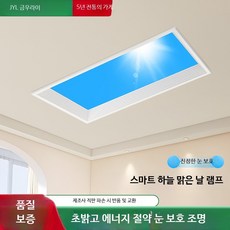 천장 매립형 초슬림 자연광 LED 조명 거실 침실 스카이라이트 고연색지수 인테리어용품, 통합형 블루 스카이 300x600 삼색