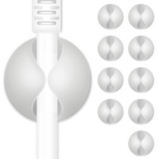 엔더 USB 충전 케이블 선정리 홀더 클립 1구, 10개, 화이트