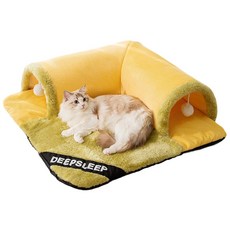 Holotap 고양이 숨숨집 터널 매트 고양이 터널 놀이터, 1개