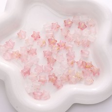 별모양비즈 액세서리 부자재 키링 DIY 화려한 스타 구슬 수제 헤어핀 목걸이 팔찌 재료, H. 화이트레드(50pcs)