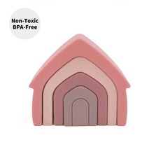 아트릴리 실리콘 스태킹 빌딩 블록 유아용 소근육발달 블럭 완구 장난감, 칼라믹스 02, 1개