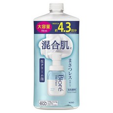 Biore 蜜妮 奶油泡沫洗顏慕斯補充瓶 藍色清爽保濕款, 1瓶, 700ml