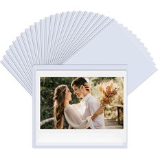 인스탁스 400300210와이드 EVO 카메라 필름용 하이퀸 5팩 마그네틱 포토 프레임 폴라로이드 나우용 포켓600원스텝+ 3.5x4.25 사진 자석 냉장고 디스플레이 - 흰색, White
