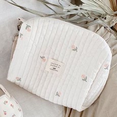 애니위드 유모차 가방 정리 수납함, 아이보리 튤립