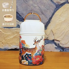 國潮小鹿/醒獅316不鏽鋼燜燒杯 保溫杯 便攜 大容量, 1個, 国潮小鹿-焖烧杯【316内胆+折叠勺】,500ML, 国潮小鹿-焖烧杯, 500ml
