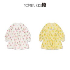 탑텐 키즈 버비 라이트 테리 전판 포인트 원피스 MKF1OO2102-IC HWX428 YPV557