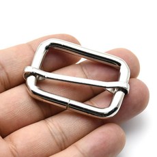 금속 트라이 GILDE 버클 부품 어깨 링 LEATHERCRAFT 가방 배낭 액세서리 조정 슬라이더 스트랩 벨트 직사각형, inner width 38mm, silver