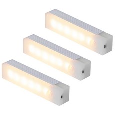 HK.sell C타입 밝기 조절 사각 충전식 센서등 10cm, 황색등, 3개