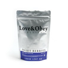 LOEYTEA 루즈 리프 118.3ml(4온스) 파우치 크림 스트로베리, Sweet Berries, 114g, 1개