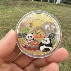 장식미니어처 판다 생일기념 주화 팬더 굿즈 일러스트 소품, 대형 팬더 기지